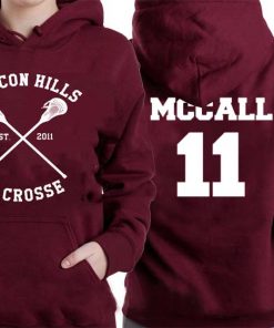 mccall 11 lacrosse beacon hills red maroon Hoodies