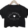 california paradise cove malibu crop shirt graphic print tee for women