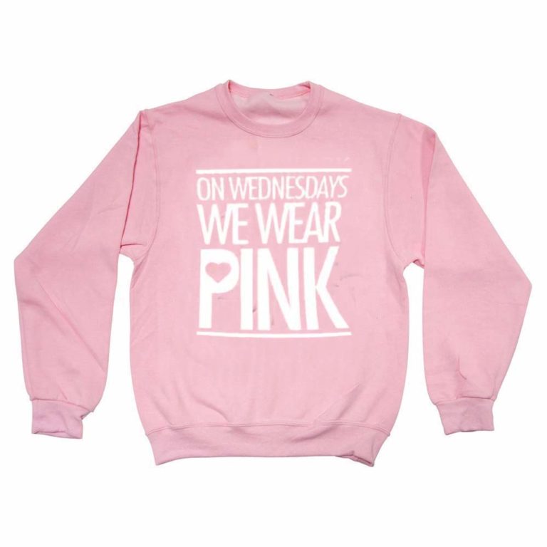 on wednesdays we wear pink ligt pink color Unisex Sweatshirts