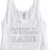 chill babe crop top graphic print tee for women
