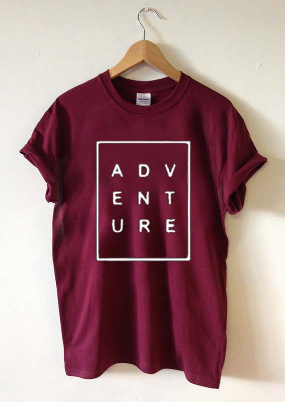 shirt t maroon mockup T Shirt font XS,S,M,L,XL,2XL,3XL Size adventure
