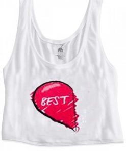 BFF love art one crop top graphic print tee for women