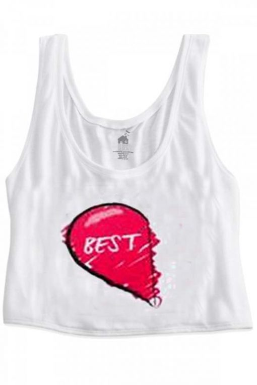BFF love art one crop top graphic print tee for women