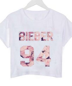 bieber 94 crop shirt graphic print tee for women