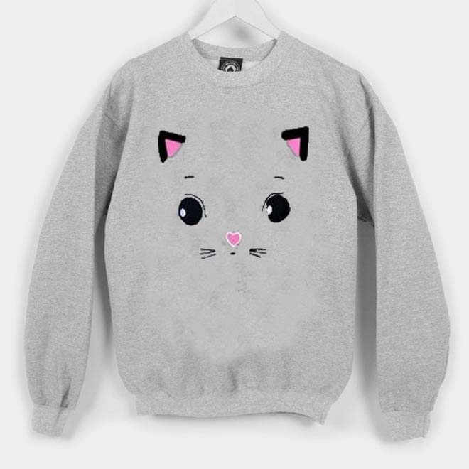 face cat cute Unisex Sweatshirts