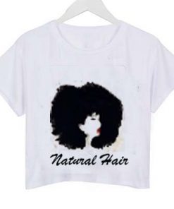 natural hair crop top graphic print tee for women