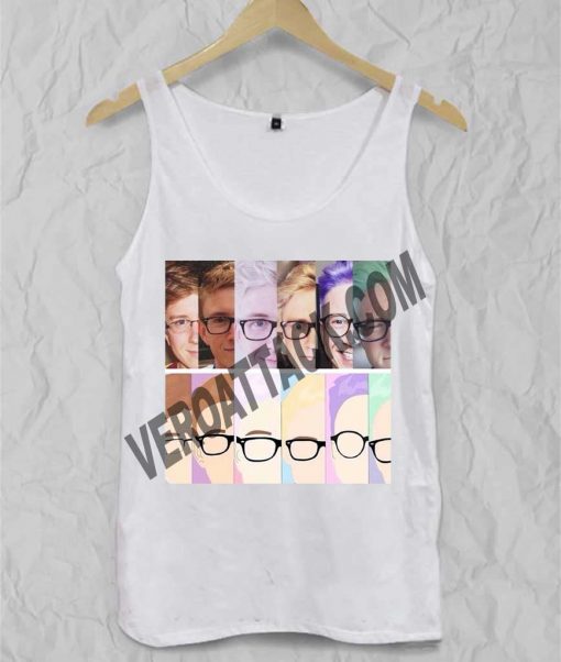 Tyler Oakley Hair and Glasses Adult tank top men and women