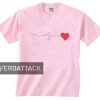 heart frequency light pink T Shirt Size S,M,L,XL,2XL,3XL