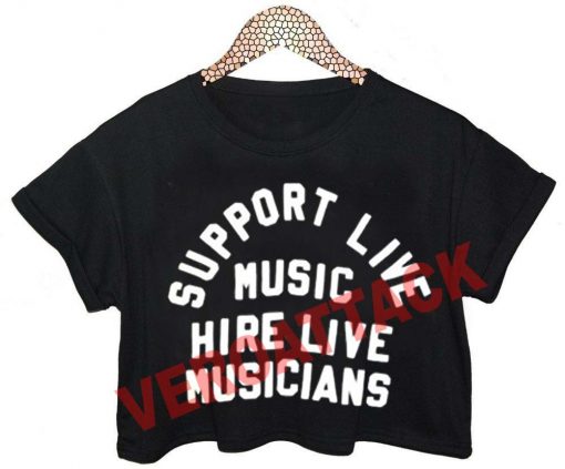 support live music hire live musicians crop shirt graphic print tee for women