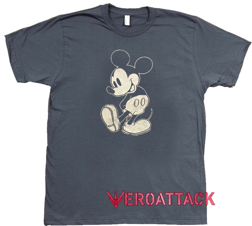 Mickey Mouse Vintage New Dark Grey T Shirt Size S,M,L,XL,2XL,3XL