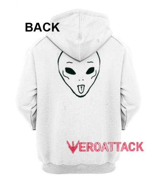 Alien Funny Face White Color Hoodie