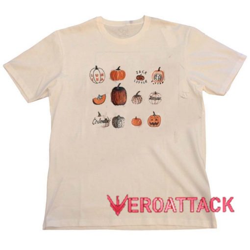 Pumpkin Halloween Cream T Shirt Size S,M,L,XL,2XL,3XL