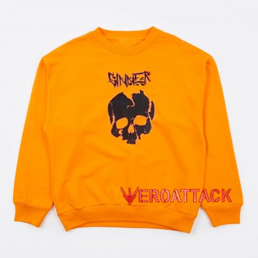 Sinner Head Skeleton Orange Unisex Sweatshirts