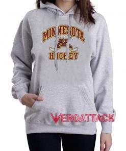 Minnesota Hockey Grey Color Hoodie