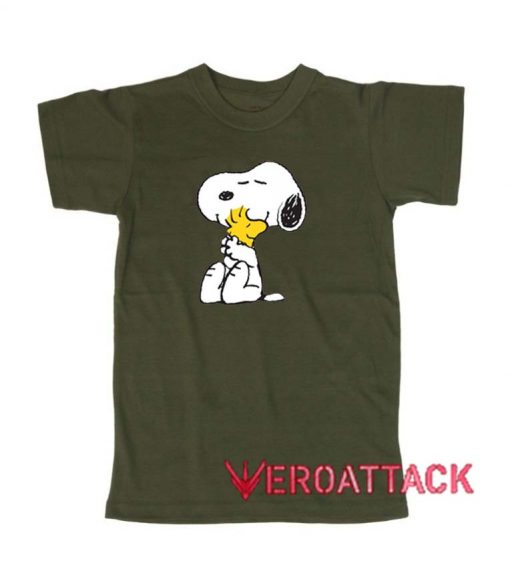 Snoopy Hug Green Army Color T Shirt Size S,M,L,XL,2XL,3XL