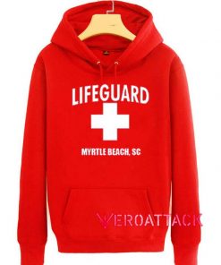 Life Guard Myrtle Beach sc Red Color Hoodie