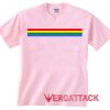 Striped Rainbow light pink T Shirt Size S,M,L,XL,2XL,3XL