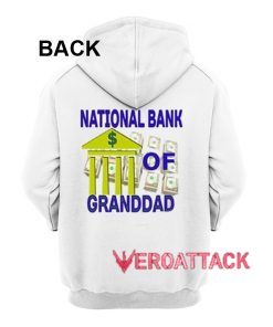 National Bank Of Granddad White Color Hoodie