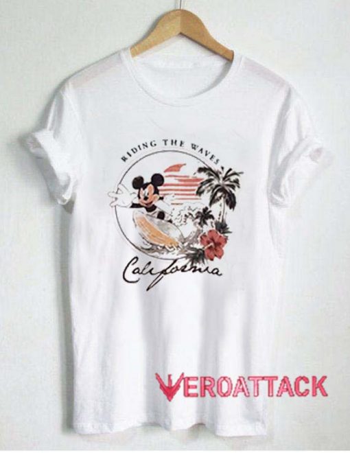 Riding The Waves California Mickey Mouse T Shirt Size XS,S,M,L,XL,2XL,3XL