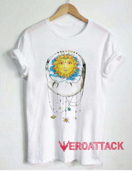 Woman Sun Moon Art T Shirt Size XS,S,M,L,XL,2XL,3XL