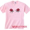 Red Rose Floral light pink T Shirt Size S,M,L,XL,2XL,3XL