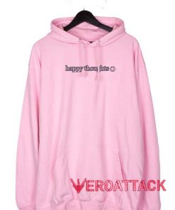 Happy Thoughts Light Pink color Hoodies