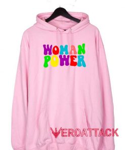 Woman Power Light Pink color Hoodies