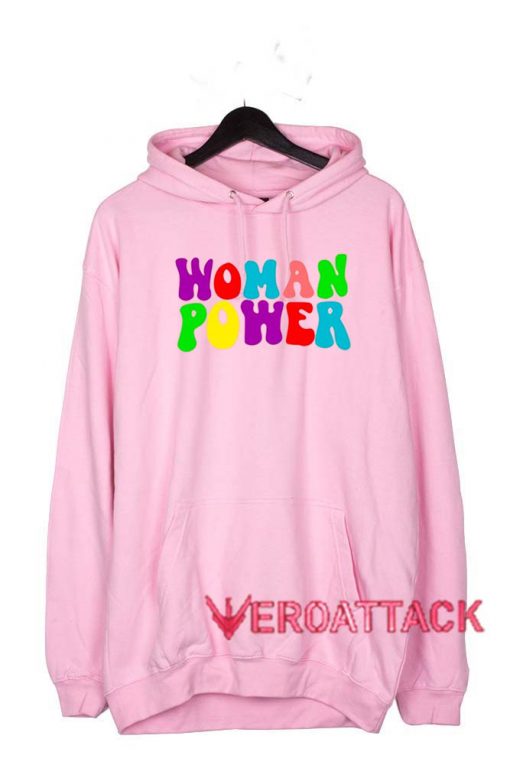 Woman Power Light Pink color Hoodies