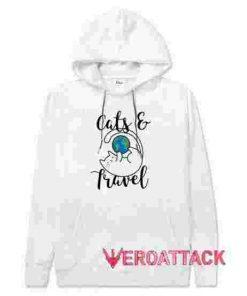 Cats and Travel White hoodie