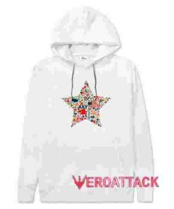 4th of July Icons Symbols White hoodie