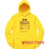 Nutrition Facts Yellow color Hoodies