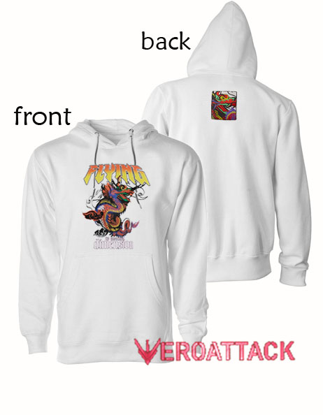 Flying Dragon White color Hoodies