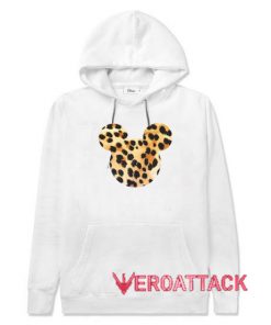 Mickey Mouse Head Leopard White color Hoodies