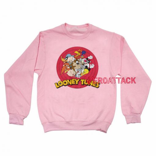 Looney Tunes Character Logo Light Pink Unisex Sweatshirts
