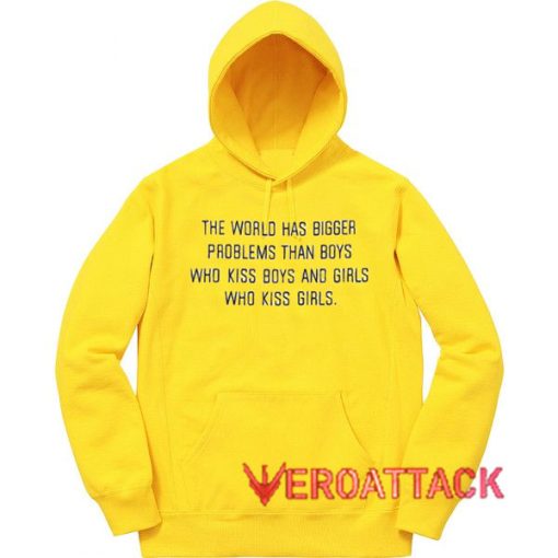The World Has Bigger Problem Quote Yellow color Hoodies