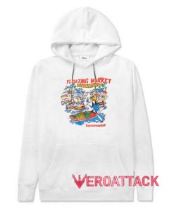 Floating Market Thailand White color Hoodies