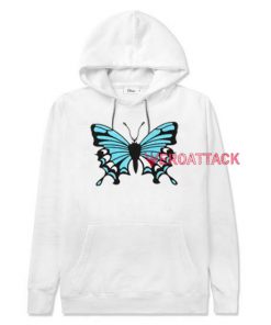 Lettuce Trim Butterfly White color Hoodies