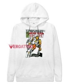 Vintage Iron Man Comic White color Hoodies