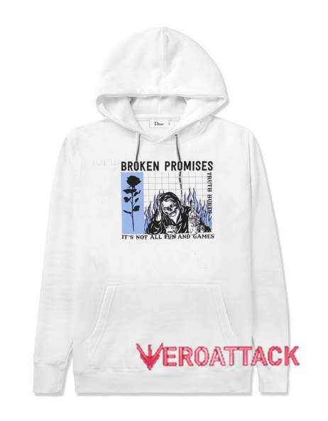 broken promises white hoodie