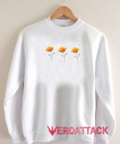 Three Yellow Poppy Flowers Unisex Sweatshirts