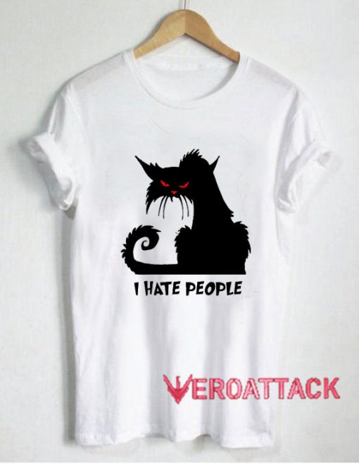 Black Cat I Hate People T Shirt