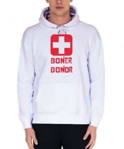 White Hoodie Boner Donor Hubie Halloween Shirts