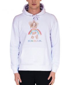 White Hoodie Vintage Hot Mariah Carey Rainbow Shirt