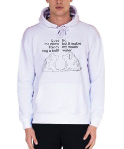 White Hoodie Funny Dog Does the Name Pavlov Ring a Bell Shirt
