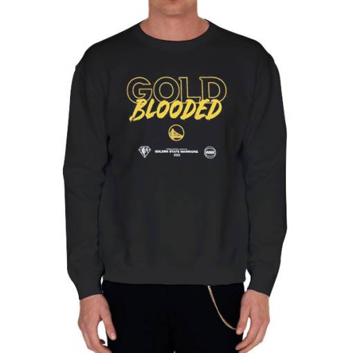 Black Sweatshirt Inspired Golden State Warriors Gold Blooded
