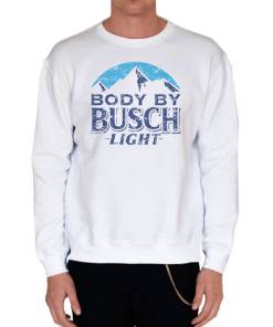 White Sweatshirt Vintage Distressed Busch Light