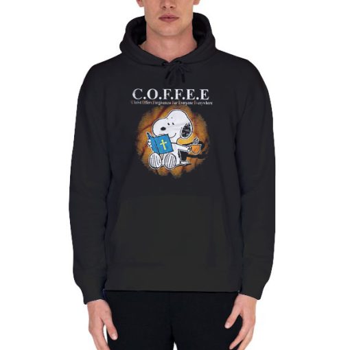 Black Hoodie Coffee Snoopy Christ Offers Forgiveness for Everyone Everywhere