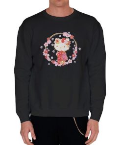 Black Sweatshirt Hello Kitty Kimono Sanrio