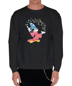 Black Sweatshirt Vintage Fantasia Sorcerer Mickey