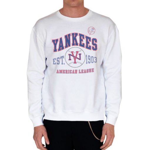 White Sweatshirt MLB Bronx 1997s Vintage Yankees